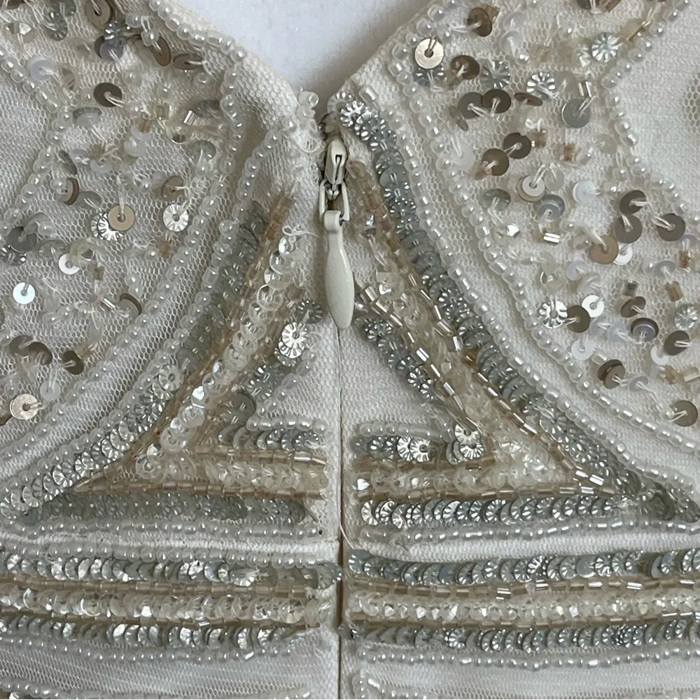 Adrianna Papell Beaded V-Neck Sheath Dress Size 8 NEW - Picture 8 of 15